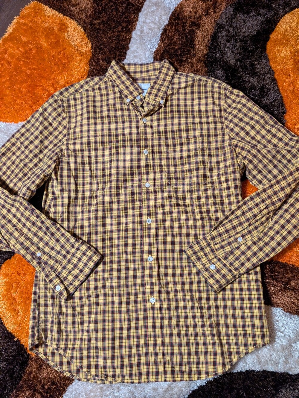 American Eagle Outfitters Yellow and Brown Shirt